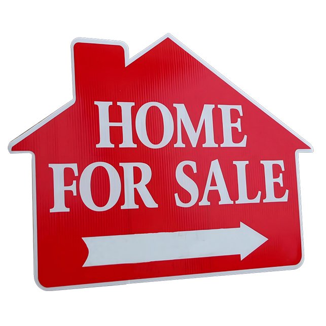 Corrugated plastic home sale sign